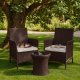 Set of 2 Garden Armchairs with Cushions MultiGarden Brown