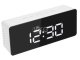 Multifunctional LED Alarm Clock with Mirror and Thermometer, White