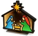Christmas Nativity Scene 3D LED Lighted Decoration 40x38cm
