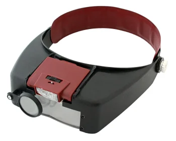Headband Magnifier with LED Light 1.9x-8.5x AG578, Black