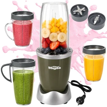 Countertop Blender for Smoothies and Shakes 600W with 3 Cups, Grey/Green