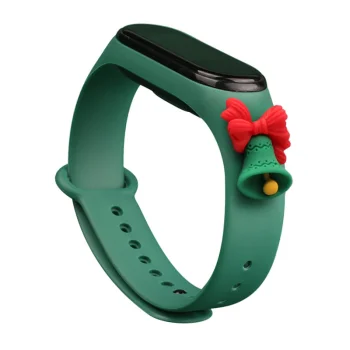 Christmas Strap with Bell for Xiaomi Mi Band 3 / 4 - Dark Green