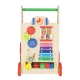 Educational pusher, walker, wooden 6-in-1