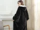 Warm Oversized Hoodie Blanket with Hood and Pockets, Black