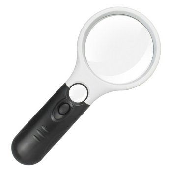 LED magnifying glass 3x/45x, black and white