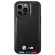 BMW iPhone 14 Pro Max Case Leather Stamp Tricolor MagSafe Black