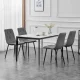 Modernhome Set of 4 Velour Dining and Living Room Chairs, Grey