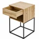 Bedside Table ModernHome with Drawer and Shelf, 40 x 38.5 x 64.5 cm, Light Oak