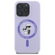 Karl Lagerfeld Silicone Karl&Choupette Heads Ring MagSafe Case for iPhone 16 Pro, Purple