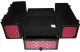 Professional 3-in-1 Rolling Makeup Train Case 61x36x25 cm, Black and Pink