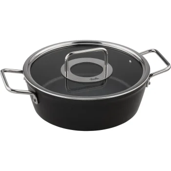 Fissler Adamant Casserole with Glass Lid, 24 cm, 3.1 L, Black