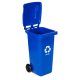 120L Wheelie Bin for Paper Recycling with Rubber Wheels, Blue