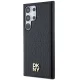 DKNY Samsung Galaxy S24 Ultra Case Leather Monogram Metal Logo MagSafe, Black