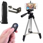 Statīvs telefonam, kamerai, fotoaparātam ar tālruņa turētāju un pulti, 35-105 cm | Camera Phone Tripod Stand with Phone Holder and Remote Control