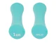 4Fizjo 8-shape Cast Iron Dumbbells with Vinyl Coating 2 x 1 kg, Turquoise