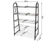 5-Tier Shoe Rack, Black/Silver, 79x54x28 cm