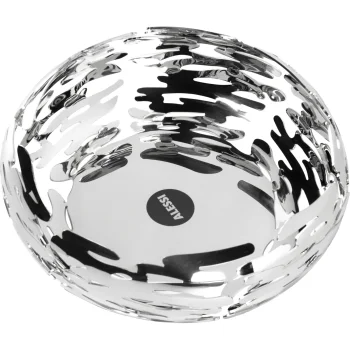 Alessi Barknest Stainless Steel Basket Bowl BM02, Silver, 21 cm