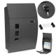 ModernHome Wall Mount Mailbox Locking Galvanized Steel Letterbox, Anthracite