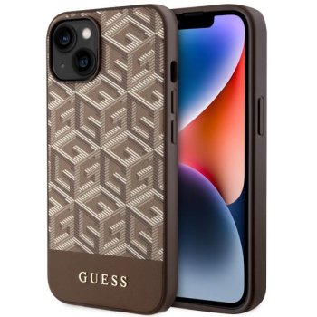 Apple iPhone 14 Plus 6.7'' Guess GCube Stripes MagSafe Case Cover (GUHMP14MHGCFSEW), Brown