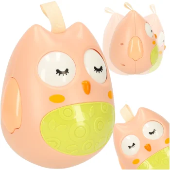 Kid's Educational Sensory Tumbler Toy Roly-poly Rattle "Owl", Pink