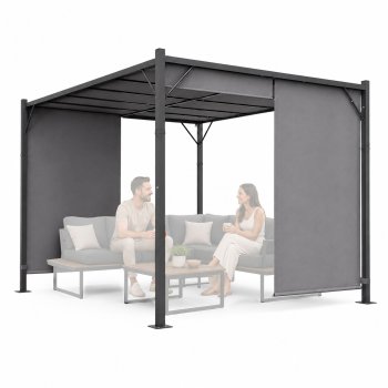 MultiGarden Garden Pergola 3x4 m, Steel Frame, Grey