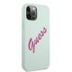 Guess iPhone 12 Pro Max Case Silicone Vintage Script, Blue/Fuchsia