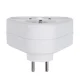 Maclean MCE214 3-Way Socket Adapter with Grounding, 16A, White