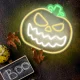 Forever Light LED Neon Evil Pumpkin Yellow-White