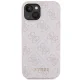 Apple iPhone 15 6.1\'\' Guess 4G Metal Gold Logo Case Cover, Pink
