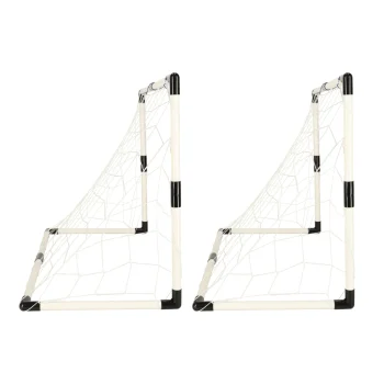 Kids Football Goal Set (2 pcs) with Balls and Pump, 95x48x70 cm