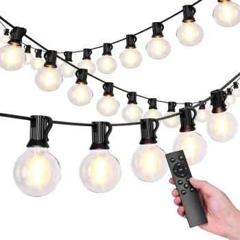 Outdoor LED String Lights 15m 25 Bulbs 9 Modes 9W