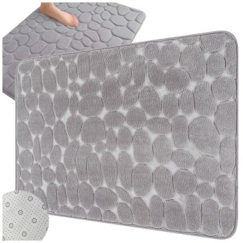 Soft Bathroom Rug 80x50 cm, Grey