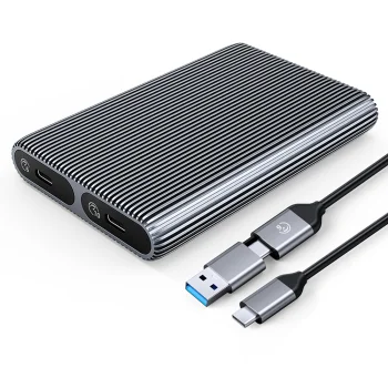 Disk Pocket 2x M.2 SATA+NVME USB-C 3.2 6Gbps/10Gbps - grey