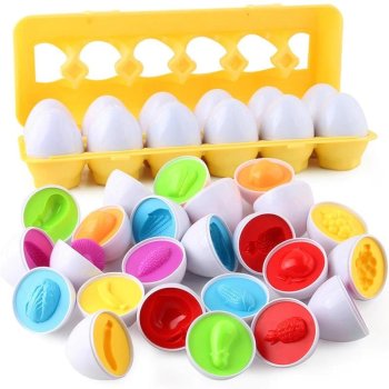 Kids Toddler Educational Toy Color Shape Sorter Matching Egg Set Puzzle Сonundrum, 12 pcs