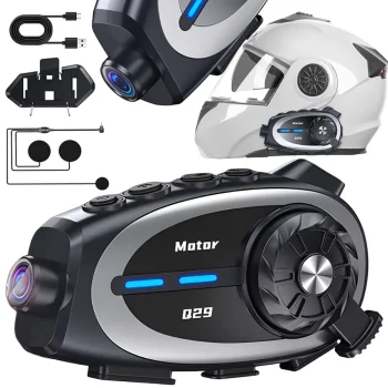 Motorcycle Bluetooth Intercom with Camera Q29 Group Communication