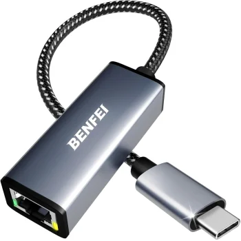 BENFEI USB-C to RJ45 Gigabit Ethernet Adapter, Grey