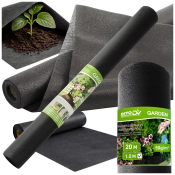 Thick Black Weed Control Fabric 50g/m² 1x20m