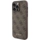 Apple iPhone 15 Pro Max 6.7\'\' Guess 4G Metal Gold Logo Case Cover, Brown