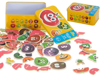 KX6019 Educational Kids Puzzle Fruits and Vegetables 50 pcs in Metal Tin