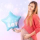Foil Balloon \"It\'s a boy\" Star, Light Blue, 48cm