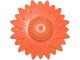 Garden sprinkler with sunflower head, ground spike, red/green