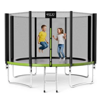 4Fizjo CLASSIC Kids Garden Trampoline, 374 cm (12FT), Green/Black