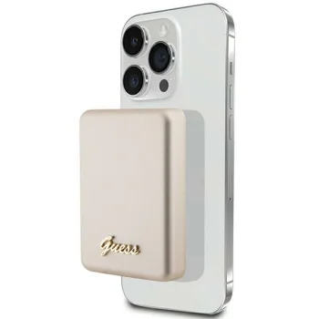 Guess MagSafe Wireless Power Bank Metal Script Logo 5000mAh - Gold