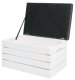 Iso Trade Wooden Pouf with Storage Box, White/Grey