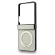 Guess Magnetic Ring Stand Grained Classic Logo MagSafe Case for Samsung Galaxy Z Flip 8, Beige