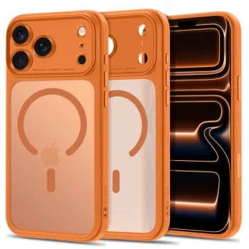 Tech-Protect MagPeak MagSafe CC Case for iPhone 18 Pro Max / 17 Pro Max, Matte Orange