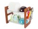 2-Tier Wooden Dish Drying Rack, Drainer with Cutlery Holder