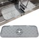 Silicone Sink Mat with Drain Grooves, 36.5×14 cm, Grey