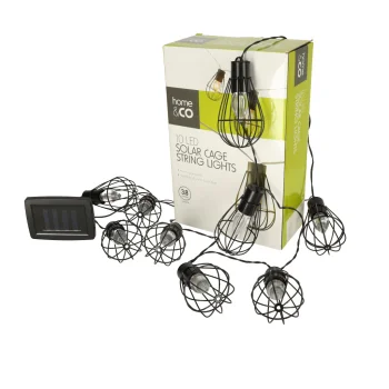 Solar Garden String Lights 10 LED Bulbs, Loft Style