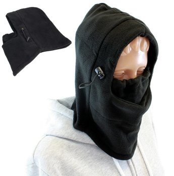 3-in-1 Fleece Balaclava Winter Face Mask, Black
